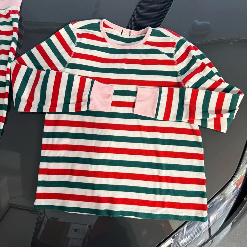 J. Crew Holiday Striped PJ set - Red, Green, and Pink - Picture 3 of 14